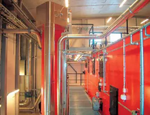 Inside of a sludge dryer